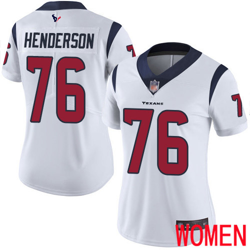 Houston Texans Limited White Women Seantrel Henderson Road Jersey NFL Football 76 Vapor Untouchable